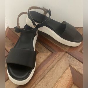 Franco Sarto Genuine Leather Platform Sandals Ankle Strap Size-7